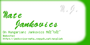 mate jankovics business card